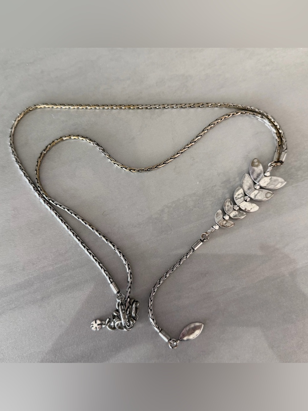 Boho Lucky Brand Leaf Chevron Lariat Y-Necklace, Adjustable Long Chain